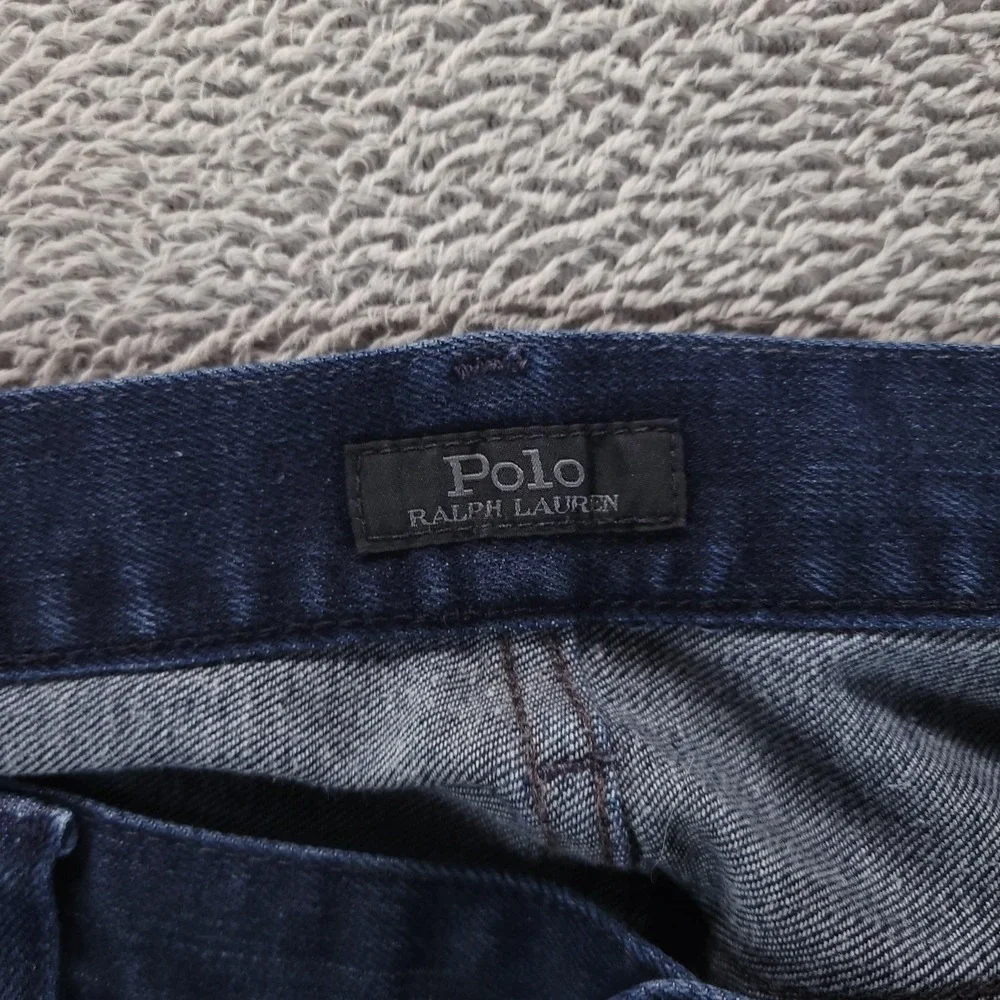 Polo Ralph Lauren Jeans Mens 36x34 Blue Varick Slim Straight Dark Wash Stretch